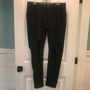 Vintage Reunion Rewash black‎ distressed jeans. Size 13.
